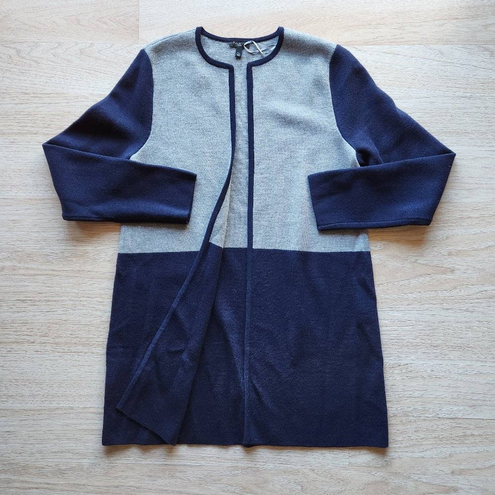 Euc Talbots Merino Wool Blend Open Long-Cardigan … - image 2